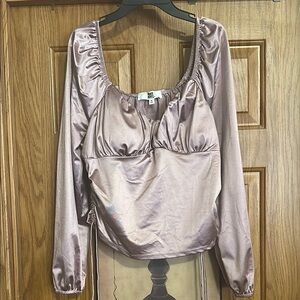 Women's Satin Long Sleeve Top
